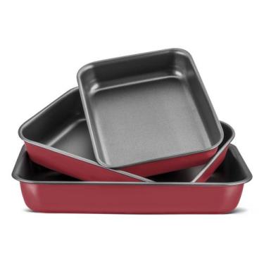 Imagem de Conjunto Assadeiras 3 Peças Antiaderente 5 Camadas Mta