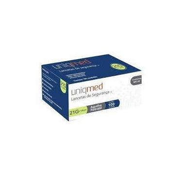 Imagem de Lancetas de Segurança 21G x 1.8mm c/ 100 Uniqmed