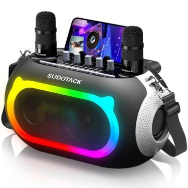 Imagem de Máquina de karaokê SUDOTACK KM300 com 2 microfones sem fio