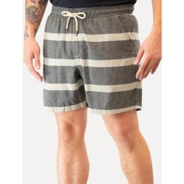 Imagem de Short Reserva Masculino Elástico Casual Viscose Listras Chumbo Mescla-Masculino