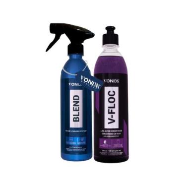 Imagem de Kit Shampoo VFloc Vonixx 500ml e Cera Blend Spray Carro Claro 500ML