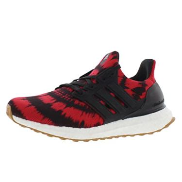 Imagem de adidas Tênis de corrida unissex Ultraboost 5.0 DNA (criança grande), Vermelho Tie Dye/Preto/Branco, 18