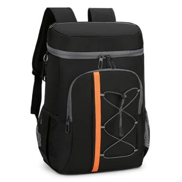 Imagem de Mochila Térmica Cooler Portátil Para Praia, Churrascos, Camping, Viagens, Ar Livre - Antivazamentos, Refrigera 24 Horas, 30 Litros Capacidade, 3 Compartimentos (Preta)