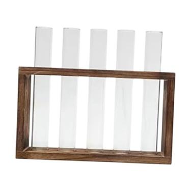 Imagem de Ｂｅｓｇａ Vaso de flor hidropônico planta terrário arte com moldura de madeira novidade recipiente de plantas vaso decorativo para prateleira sala de estar, Style D