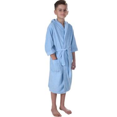 Imagem de Roupão Liso Infantil Malha Felpudo com Bolsos e Capuz - Bene Casa, P, 