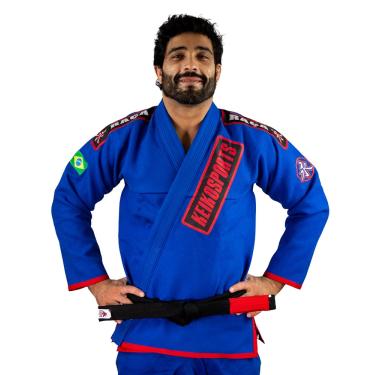 Imagem de Kimono Jiu Jitsu Ouro Keiko Sports Unissex A2 Azul