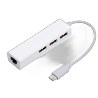 Imagem de Hub Usb C Usb-C Ethernet Rj45 Lan Placa De Rede 3X Usb A