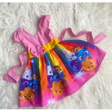 Imagem de Vestido Infantil Temático Simples Bolofofo Arco-íris - EDYNHOKIDS, 03 