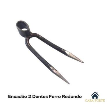 Imagem de Enxadão 2 Dentes Ferro Redondo  Sem Cabo - Fundição Petrópolis
