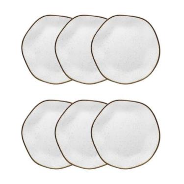 Imagem de Conjunto 6 Pratos de Sobremesa 21,5 cm Ryo Maresia Porcelana Oxford