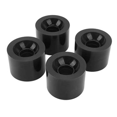 Imagem de 4pcs PU Skateboard Wheels Substituição, Baixo Ruído e Rebotes Altos Rodas de Skate Rodas para Surfboard Longboard (Preto)