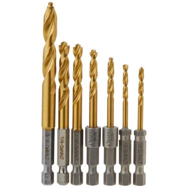 Imagem de Conjunto de brocas de nitreto de titânio dewalt Impact Ready, 7 peças