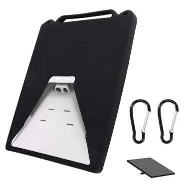 Imagem de Capa compatível com Starlink Mini, estojo de silicone para antena parabólica com 2 unidades ganchos para pendurar a antena parabólica na mochila para um sinal contínuo (preto)