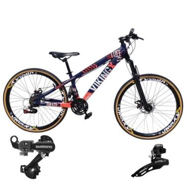 Imagem de Bicicleta Aro 26 Vikingx Aluminio Tuff 25 Mtb 24v Cambio Shimano Diant