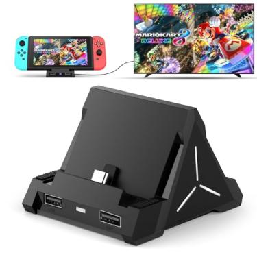 Imagem de ID CHINSION Dock Para Nintendo Switch E Oled, Estação De Encaixe Portátil Tv Com Hdmi 4K, Tipo C Porta Usb Oficial