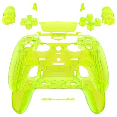 Imagem de eXtremeRate Conjunto Completo Com Botões, Touchpad Compatível Controle Ps5 Edge, Acabamento Decorativo Verde-Limão Transparente, Placas Frontais E Traseiras