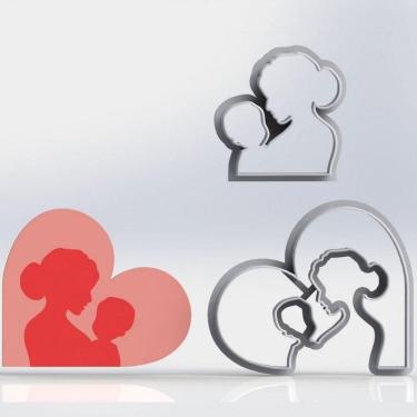 Imagem de Cortador Mãe Com Bebe No Colo Coração Tamanho 6 Cm