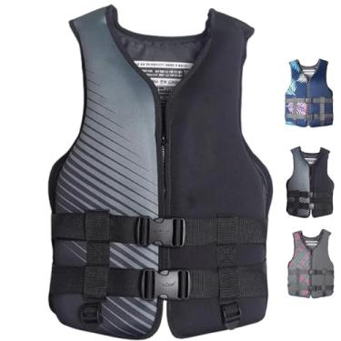 Imagem de Colete Natação Secagem Rápida Para Adultos: Colete Salva-Vidas Neoprene Ajustável Com Alça Segurança & Fivela Para Natação, Caiaque, Pesca, Surfe,2XL,B