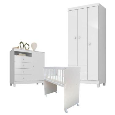 Imagem de Quarto Bebê 3 Portas Ternura Baby E Mini Berço Moisés Alegria Com Colchão - Incorplac