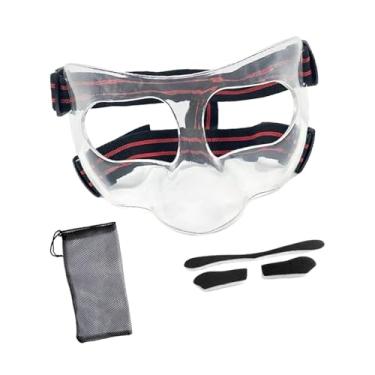 Imagem de menolana Protetor nasal para nariz quebrado, protetor facial para atividades com acolchoamento de espuma, capa facial ajustável, de máscara esportiva para, Vermelho Claro