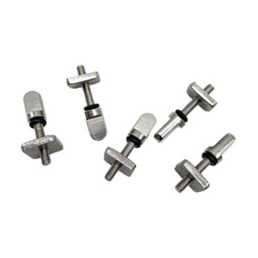 Imagem de simhoa 5 peças de parafuso de aleta de aço inoxidável e placa de polegar parafuso de substituição parafusos sem ferramentas acessório de surf para longboard