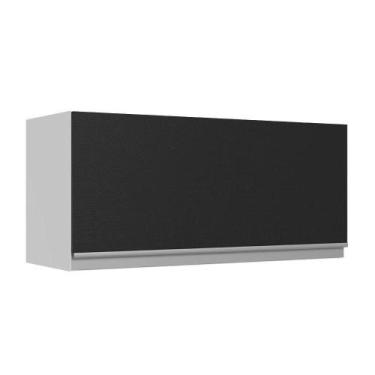 Imagem de Armário Aéreo 100% Mdf 70 Cm 1 Porta Basculante Branco/preto Acordes M