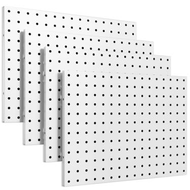 Imagem de Spampur Kit combinado Peg Board, pacote com 4 organizadores de parede de painel de metal, ferramentas manuais para sala de artesanato, organização de escritório/cozinha/bancada, garagem, 12 x 16