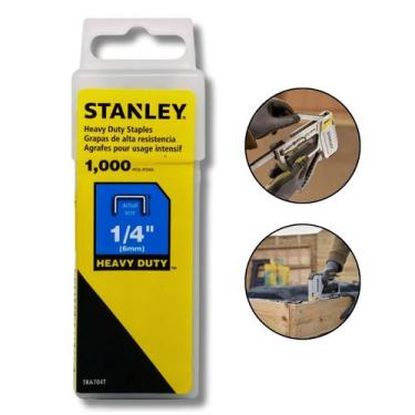 Imagem de Grampo Grampeador Stanley Heavy Duty 6mm 1/4 Pol. Tapeceiro Marceneiro
