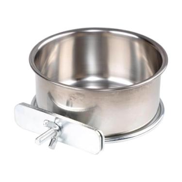 Imagem de Whtkoph Alimentador de Pássaros, Copo, Galinheiro, Gaiola de aço Inoxidável, Acessórios com Braçadeira, Bebedouros para Pássaros, Periquitos, Pequenos Animais, Diâmetro 10cm