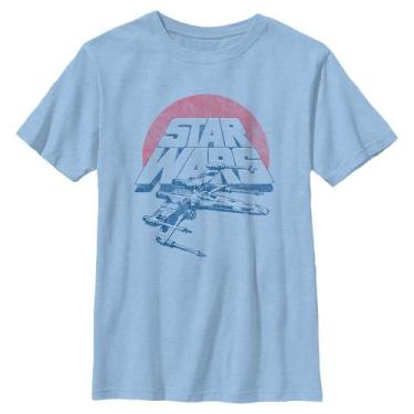Imagem de Camiseta Masculina Star Wars Vintage - X-Wing Fighter Azul Claro