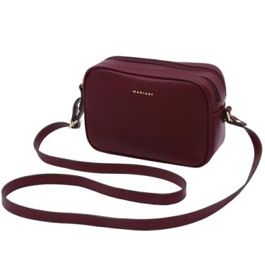 Imagem de Mariart Cajuína Bolsa Feminina Transversal de Couro Bovino Legítimo (Rubi)