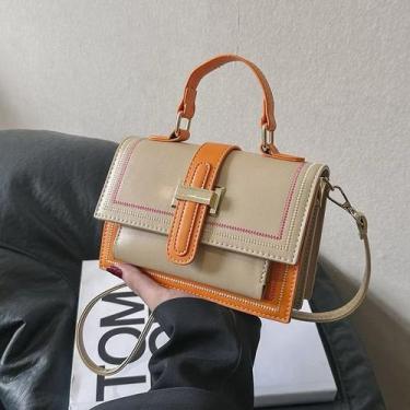 Imagem de Bolsa Quadrada Pequena com Contraste de Cores da Moda Bolsa Retrô Cros