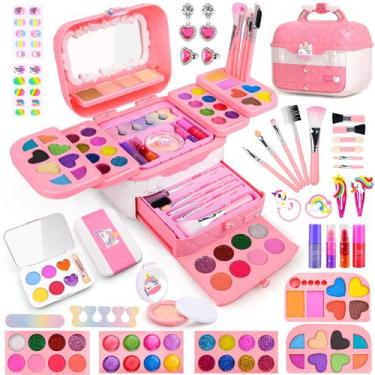 Imagem de Kit de maquiagem Auney 80 unidades para meninas de 5 a 8 anos com tema