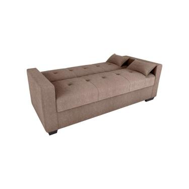 Imagem de Sofá Cama 3 Lugares Reclinável Casal Premium 2,03 Larg Lavinia Matrix Boucle Marrom