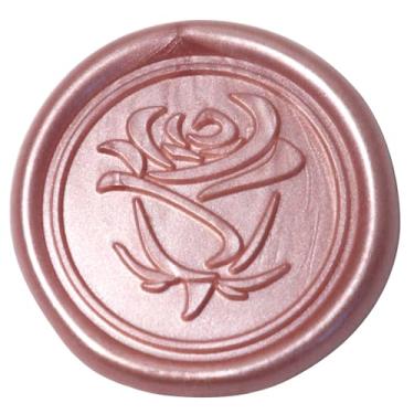 Imagem de Adesivos de selo de cera rosa autoadesivos de selo de cera 50 peças de selos de envelope de convite de casamento ouro rosa para decoração de embrulho de cartão de convite de festa
