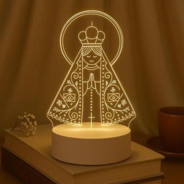 Imagem de Luminária de Mesa 3D Nossa Senhora Aparecida Led 4W 5V - Embu Led, Biv