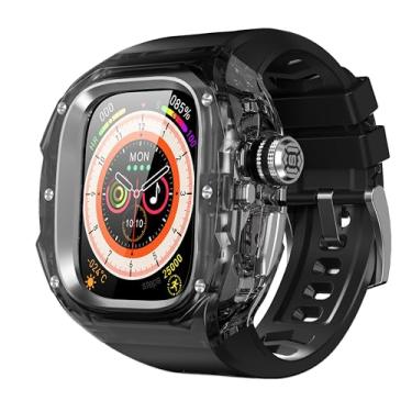 Imagem de VeveXiao Capa robusta com pulseira compatível com Apple Watch Ultra 3/Ultra 2 de 49 mm, sem ferramentas, capa protetora com um clique para Apple Watch Ultra, pulseira de silicone, Medium, Silicone