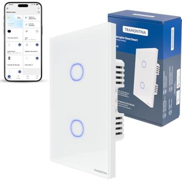 Imagem de Tramontina Interruptor Inteligente Touch Smart Wi-Fi Branco com 2 Teclas Compatível com Alexa - Onne