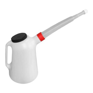 Imagem de predolo Jarra medidora de óleo com tampa, recipiente portátil ergonômico e resistente para medição de óleo, com bico longo para veículos de garagem automotiva, 2l 15cmx15cm