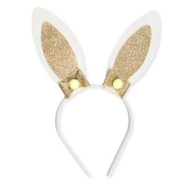 Imagem de Tiara De Coelho Páscoa Eva Com Gliter Dourado
