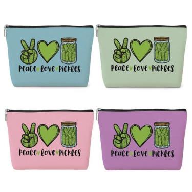 Imagem de Bolsa de cosméticos jeilink, pacote com 4 presentes Pickle, 9,8 x 7 po
