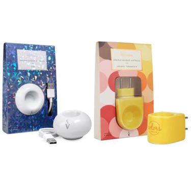 Imagem de Kit Aromatizadores Difusor Elétrico Porcelana Via Aroma Original e Ter