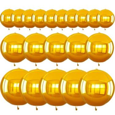 Imagem de BALÕES GIGANTES DE ALUMÍNIO TONIFUL, 16 unidades, dourados, 4D, 10-22"