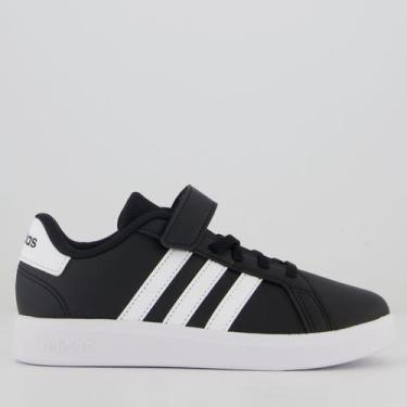 Imagem de Tênis Adidas Grand Court 2.0 EL Infantil Preto e Branco, 29