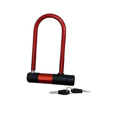 Imagem de Cadeado em U para bicicleta e motocicleta Anti Furto Trava Tranca(vermelho)