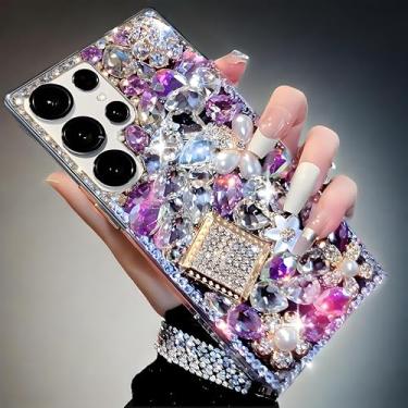 Imagem de Bonitec Compatível com Galaxy S24 Ultra Case Cute Bling Glitter Diamond - Capa feminina de strass estética de designer de luxo para mulheres, proteção brilhante e glamour