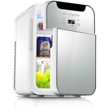 Imagem de Mini Geladeira | Geladeira De Carro | Cooler & Aquecedor Portátil | Capacidade De 20l | 12v / 220-240v | Geladeira Pequena Com Freezer De Porta Dupla | Para Cosméticos, Alimento, Bebid, Silver