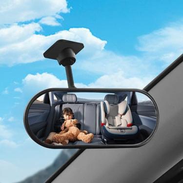 Imagem de EOHMAK Espelho retrovisor de carro espelhos retrovisores para bebês 360 espelhos interiores automotivos ajustáveis carros espelho traseiro para observação de crianças (base adesiva)
