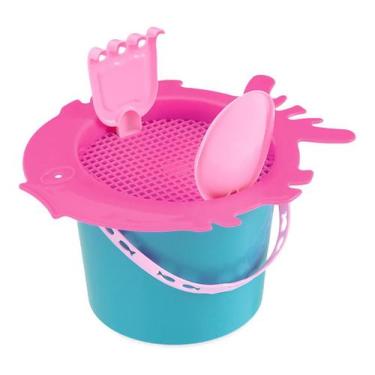 Imagem de Kit 6 Balde Baldinho De Praia Brinquedo Atacado Com Pá Usual - Geral, 