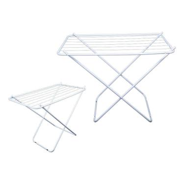 Imagem de Varal De Chão Sem Abas Retrátil Dobrável Reforçado Branco 100 Cm - Gudim